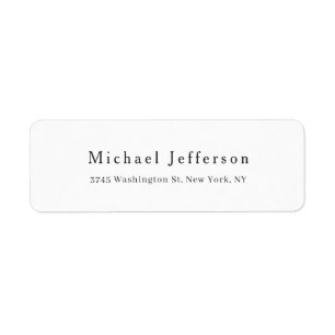 Trendy Black & White Minimalist Own Name Address Label