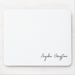 Trendy Black & White Personalized Name Mouse Pad
