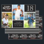 Trendy Black White Photo Collage 18th Birthday Wrapping Paper Sheets<br><div class="desc">Wrap up those gifts in style with this co-ordinated birthday paper pack. The first sheet features a trendy photo collage design which has space for three photographs. You can add the name of the person celebrating their birthday as well as their age and birthday date. The second sheet is a...</div>