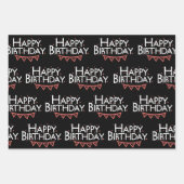 Trendy Black White Photo Collage 21st Birthday Wrapping Paper Sheets (Front 3)