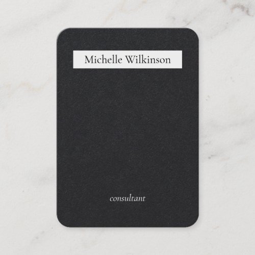Trendy Black White Plain Creative Minimalist Business Card