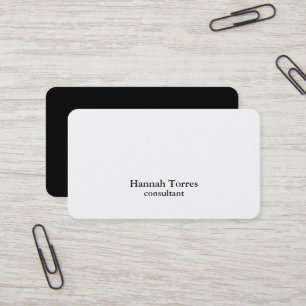 Trendy Black & White Plain Creative Modern Business Card