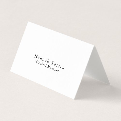Trendy Black & White Plain Creative Modern Business Card
