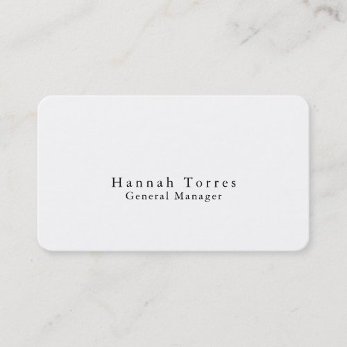 Trendy Black & White Plain Creative Modern Business Card