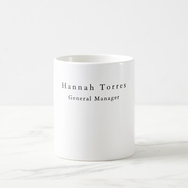 Trendy Black & White Plain Creative Modern Coffee Mug (Center)