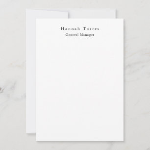 Trendy Black & White Plain Creative Modern Note Card