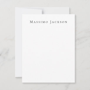 Trendy Black & White Plain Creative Modern Note Card