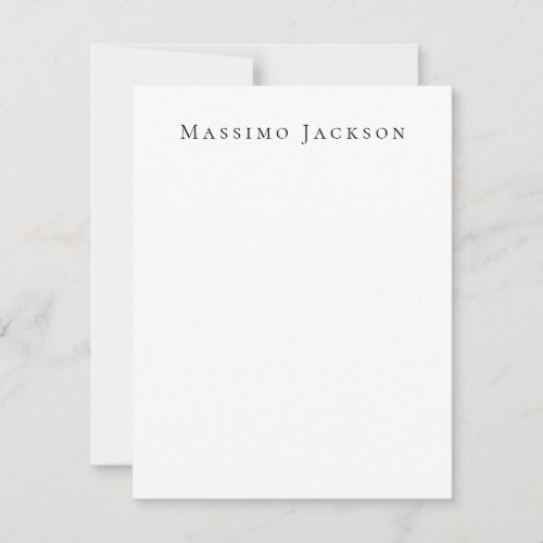 Trendy Black & White Plain Creative Modern Note Card