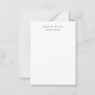 Trendy Black & White Plain Creative Modern Note Card