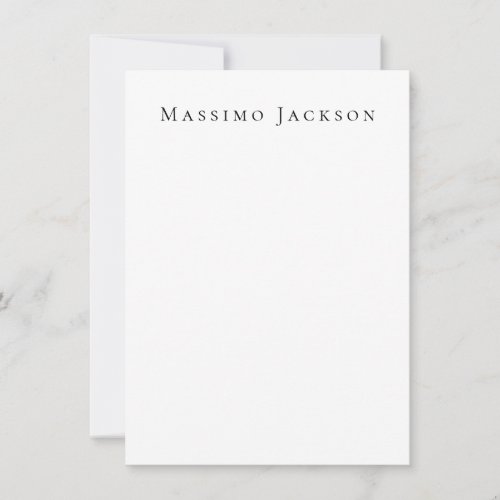 Trendy Black & White Plain Creative Modern Note Card