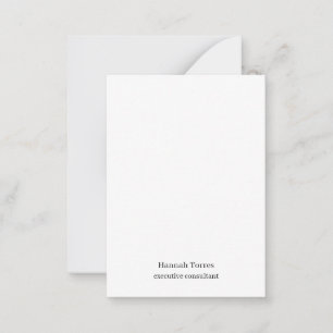 Trendy Black & White Plain Creative Modern Note Card