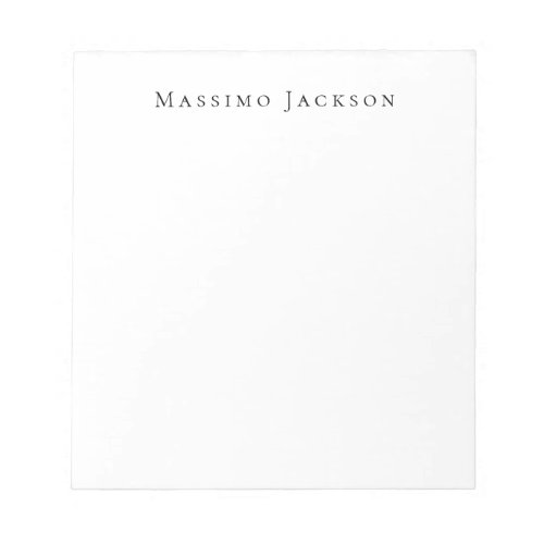 Trendy Black & White Plain Creative Modern Notepad