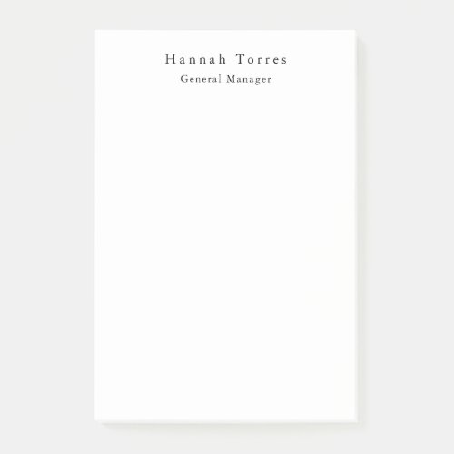 Trendy Black & White Plain Creative Modern Post-it Notes