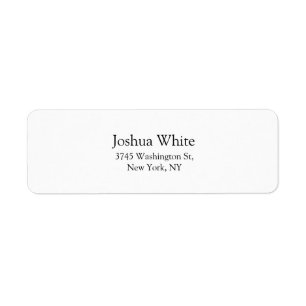 Trendy Black & White Plain Elegant Legible Label