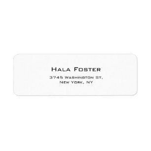 Trendy Black & White Plain Elegant Modern Style Label