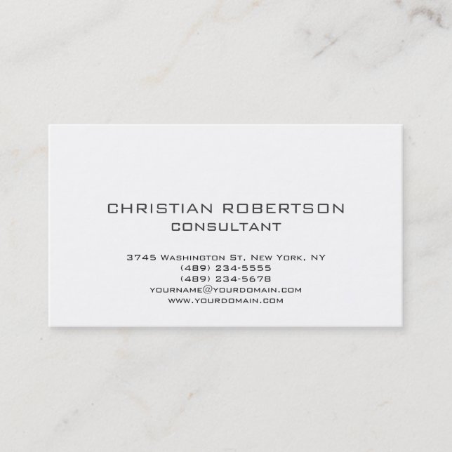 Trendy Black White Professional Business Card (Front)