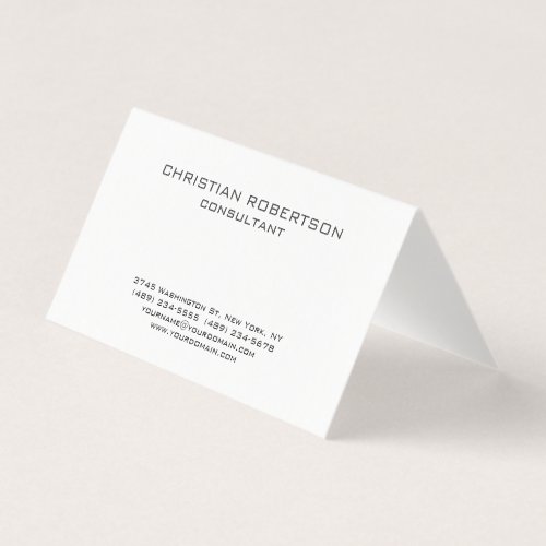 Trendy Black White Professional Chic Business Card