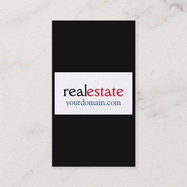 Trendy Black White Real Estate Agent Professional Business Card (Front)