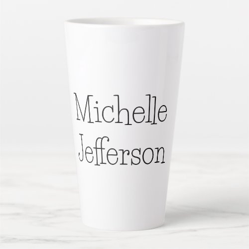 Trendy Black  White Script Name Chic Latte Mug
