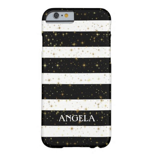 Trendy Black White Stripes Barely There iPhone 6 Case