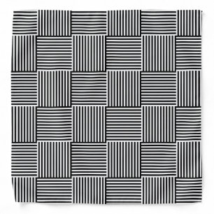 Trendy Black White Stripes Elegant Template Bandana