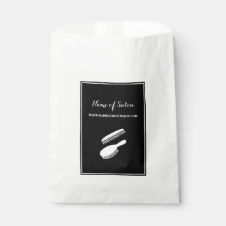 Trendy Black White Stripes Hair and Beauty Salon Favor Bag