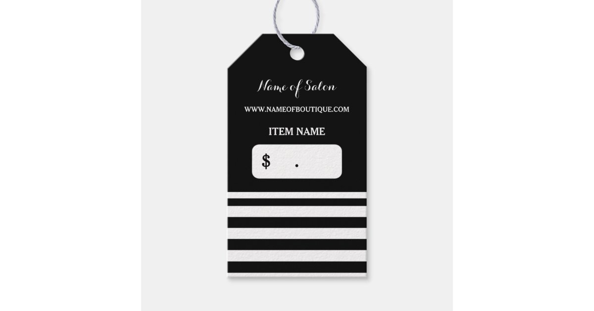 Black and White Logo Price Tags for Clothing