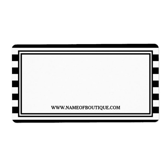 Trendy Black White Stripes Hair Salon Website Label (Front)