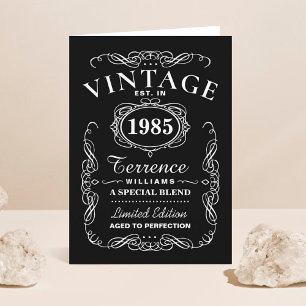 Trendy Black & White Typography Birthday Card