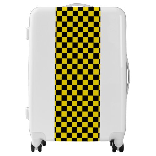 Trendy Black Yellow Plaid Suitcase