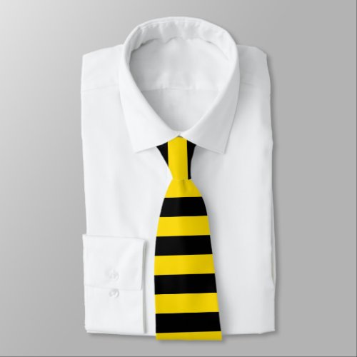 Trendy Black Yellow Striped Template Modern Chic Neck Tie