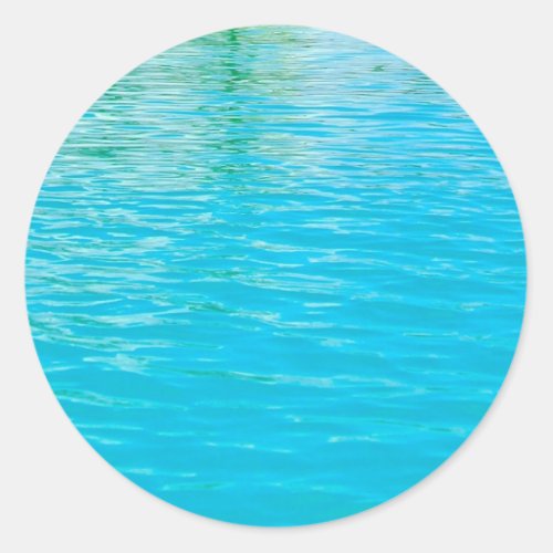 Trendy Blank Template Blue Green Sea Waves Elegant Classic Round Sticker