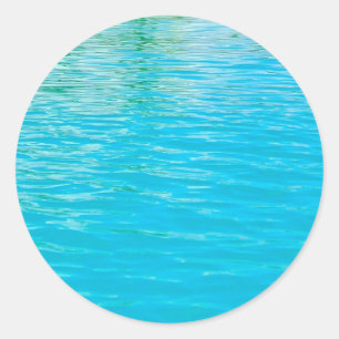 Trendy Blank Template Blue Green Sea Waves Elegant Classic Round Sticker