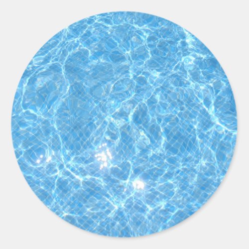 Trendy Blank Template Custom Swimming Pool Blue Classic Round Sticker