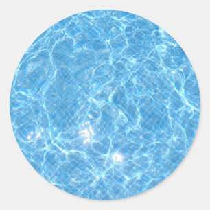Trendy Blank Template Custom Swimming Pool Blue Classic Round Sticker