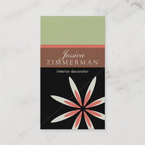 Trendy Bliss Sage and Melon Business Card