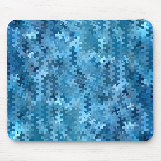 Trendy Blue Abstract Pattern Mouse Pad (Front)