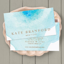 Trendy Blue Abstract Watercolor