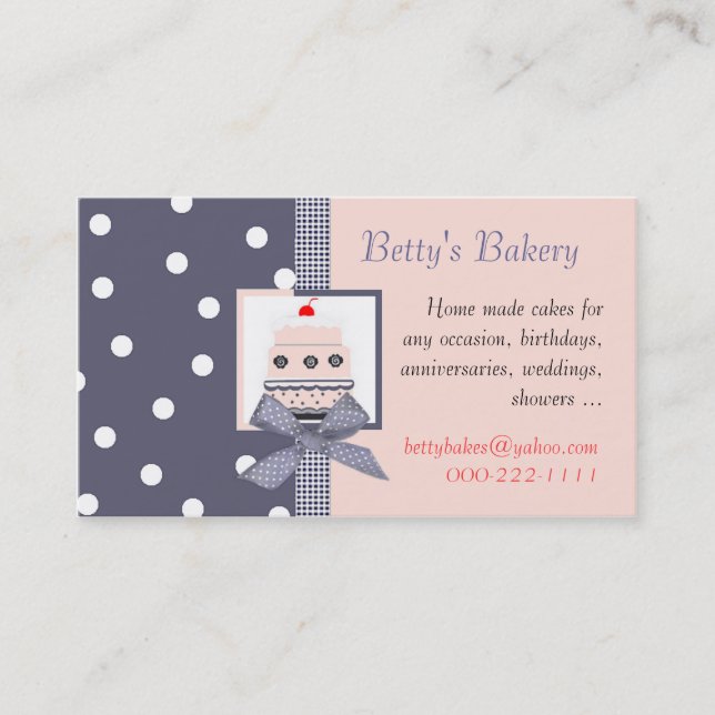 Trendy blue and pink Business Card (Front)