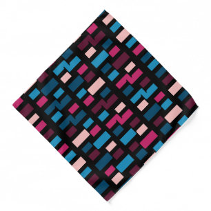 Trendy Blue and Pink City Night Cool Home Pattern Bandana