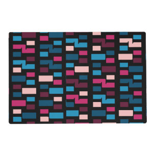 Trendy Blue and Pink City Night Cool Home Pattern Placemat