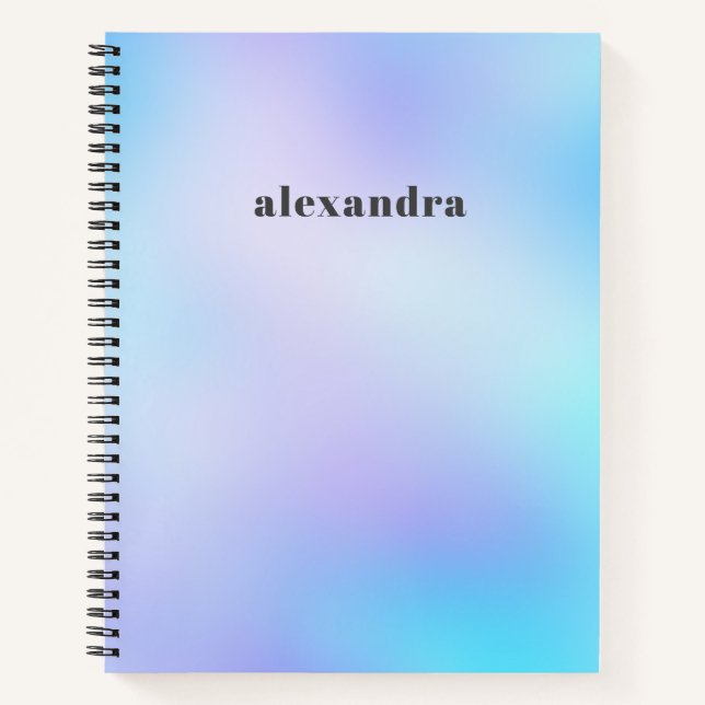 Trendy Blue and Purple Abstract Unicorn Gradient  Notebook (Front)
