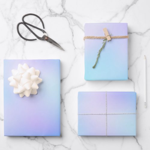 Trendy Blue and Purple Abstract Unicorn Gradient Wrapping Paper Sheets