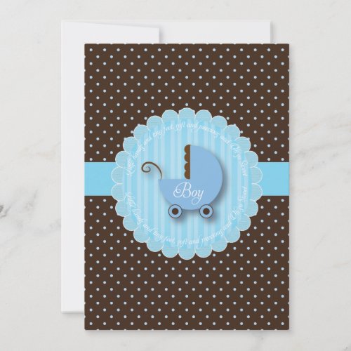 Trendy Blue &amp; Brown  Boy Baby shower Invitations