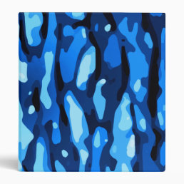 Trendy Blue Camo Abstract Pattern 3 Ring Binder