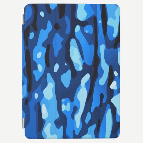 Trendy Blue Camo Abstract Pattern iPad Air Cover