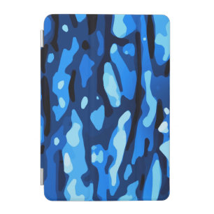 Trendy Blue Camo Abstract Pattern iPad Mini Cover