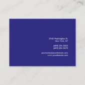 Trendy Blue Chubby Attractive Business Card (Back)