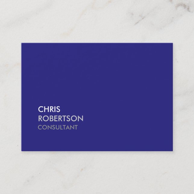 Trendy Blue Chubby Attractive Business Card (Front)