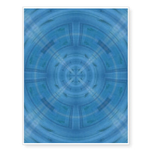 Trendy Blue Circle Pattern Temporary Tattoos